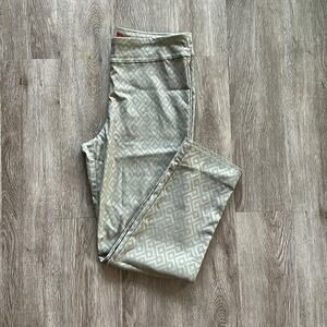 Krazy Larry Taupe Geometric Pull On Ankle Pants Size 12